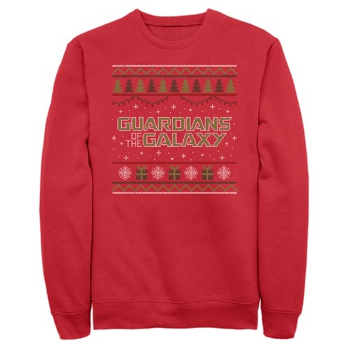 Men s Guardians Of The Galaxy Holiday Special Christmas Sweater Print Sweatshirt Target