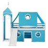 House Loft Bed with Tent Tower Small Windows Sturdy Twin Loft Bed Solid Wood Loft Bed Furniture Bunk Bed for Kids Teens Home Bedroom Living Room - 4 of 4
