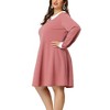 Agnes Orinda Women's Plus Size Long Sleeve Peter Pan Collar Elegant Formal Midi Flare A Line Dresses - 2 of 4