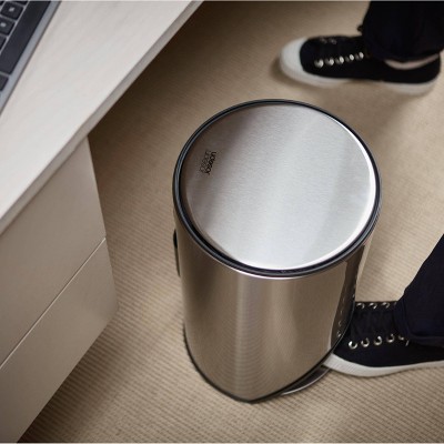 Stainless Steel 10L Slimline Pedal Trash Can with Soft-Close Lid