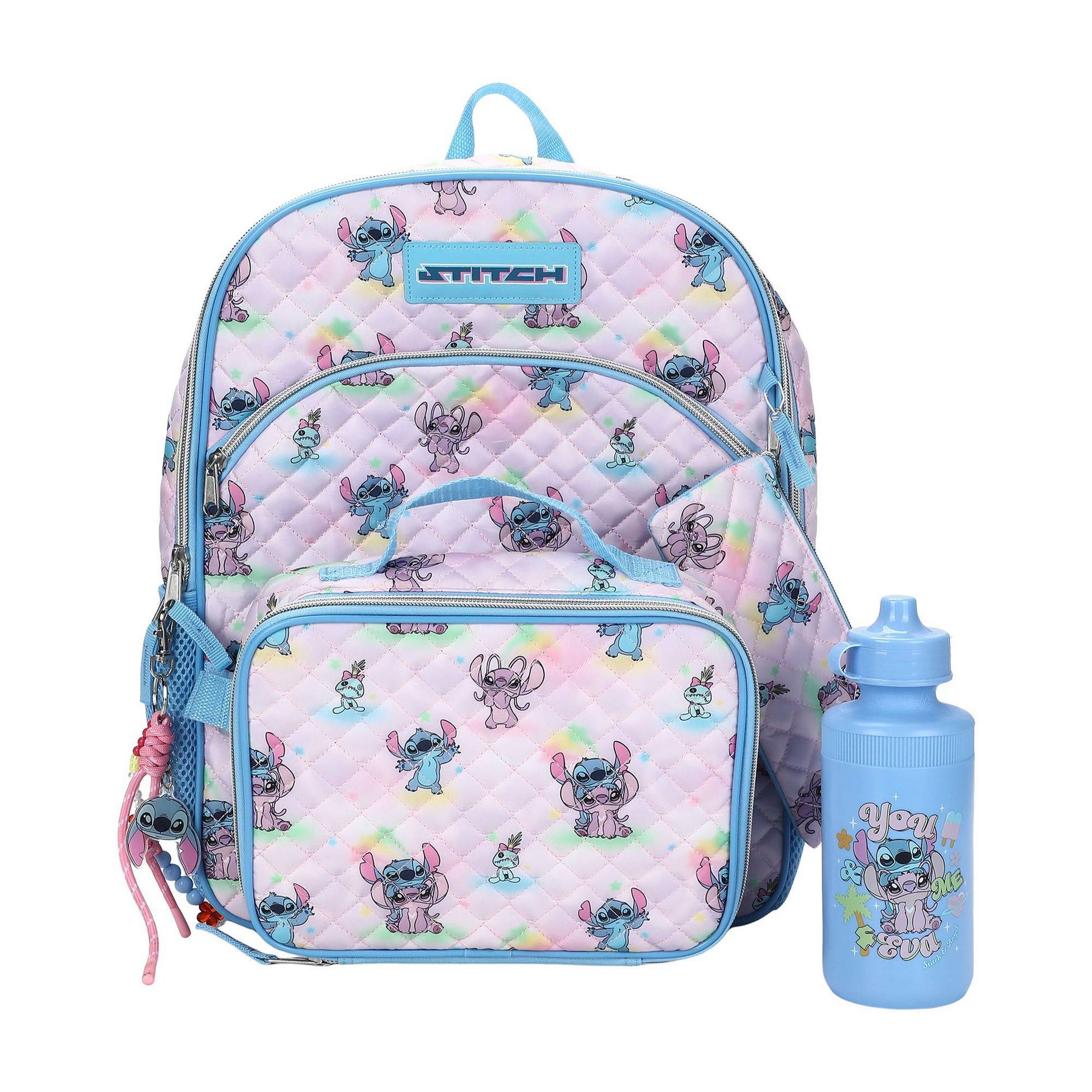 Disney Stitch 5pc Set Quilted Backpack - Stitch