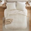Okak All Size 3-Piece Thickened Knit Chenille Bed Comforter Set with Pillow Shams,Comfortable Lambswool Quilt Bedding Sets,Machine Washable - 2 of 4
