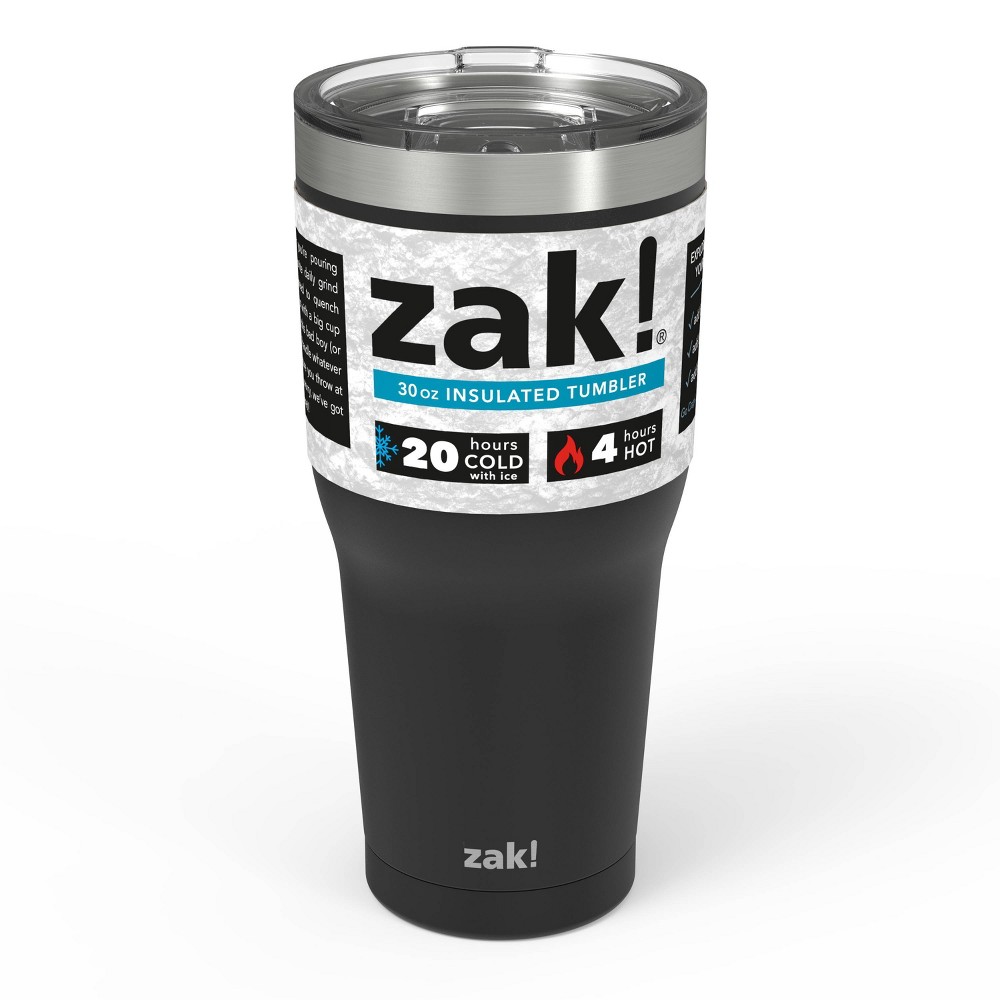 Zak! Designs 30oz Double Wall Stainless Steel Cascadia Tumbler - Black