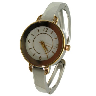 Olivia Pratt Metallic Round Face Bangle Women Watch