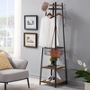 VECELO Freestanding Industrial Coat Rack with Metal Basket, 2 Shelves & 8 Dual Hooks – Entryway Hall Tree for Hats, Bags, and Scarves - 4 of 4