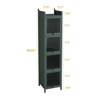 Fontoi Decorative Storage Cabinets, Storage Cabinet with Five-tier Storage and Glass Doors for Entryway Living Room, Green, 14.17"*60.62"*13.78" - 2 of 4