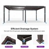 Purple Leaf Louvered Pergola with Retractable Roof, Adjustable Aluminum Hardtop Gazebo for Patio - 3 of 4