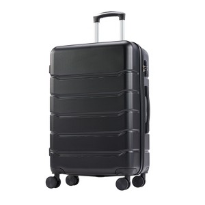 Gulches  20" Hard sided expand suitcase with rotating wheels, TSA lock, retractable handle, Black - 1 of 4