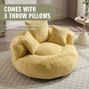 MOONMISS Chenille High-Density Foam Soft Bean bag Chair with 3 Pillows and Wide Backrest - 2 of 4