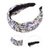 Unique Bargains Women's Elegant Knotted Printed Wide Hairband 6.30"x4.92" Purple 1 Pc - 3 of 3