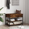 vidaXL Shoe Bench Smoked Oak 27.6 in.x16.7 in.x19.7 in. Engineered Wood - 3 of 4