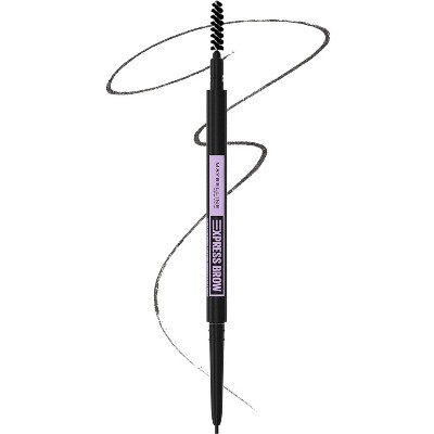 Maybelline Express Brow Ultra Slim Eyebrow Makeup, Brow Pencil (BLACK) with Precision Tip and Spoolie for Defined Eyebrows