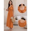 INSPIRE CHIC Women's Boho Spaghetti Strap Square Neck Flowy Smocked A-Line Maxi Dresses - 2 of 4