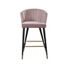 Meridian Furniture,Cassie Pink Velvet Stool, Set of 2 - 3 of 4