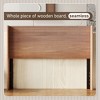 DOMETOUR Wooden integral headboard, modern farmhouse, Bohemian, convex groove board, wing-back design (Golden Oak, Queen) - 2 of 4