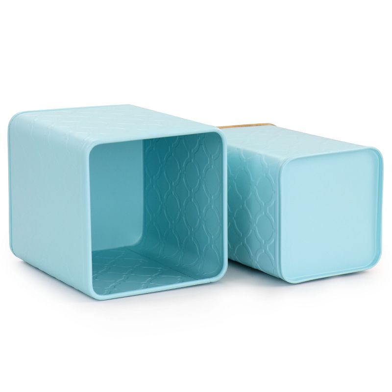 MegaChef 3 Piece Square Iron Canister Set in Turquoise, 5 of 8