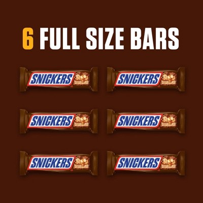 Snickers Full Size Chocolate Candy Bars - 1.86oz/6ct : Target