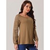 Seta T Women's Lace Long Sleeve Casual Crewneck Fall Winter Blouses - 3 of 4