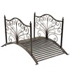 DOMETOUR 4’ Metal Arch Backyard Garden Bridge with Safety Siderails, Delicate Scrollwork, & Easy Assembly, Black Bronze - 2 of 4