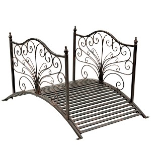 Gulches Garden Bridges: Elegant Metal & Wood Footbridges with Safety Siderails - 1 of 4
