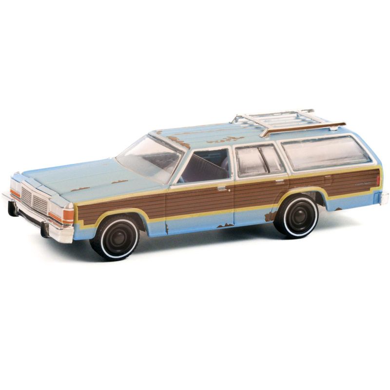 1979 Ford LTD Country Squire Light Blue (Weathered) "Terminator 2: Judgment Day" 1991 Movie 1/64 Diecast Model Car by Greenlight, 2 of 4