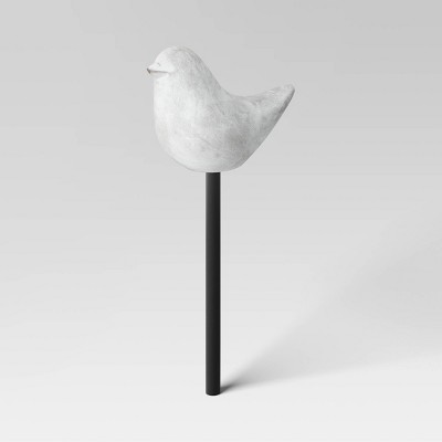 3pc Cement Bird Stake Outdoor Figurine Set White - Threshold&#8482;_2