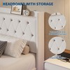 Floating Bed Frame, Queen Bed Frame, Velvet Upholstered Platform Bed with Storage Headboard, RGB LED Light, Wood Slats, Noise Free, Easy Assembly - 4 of 4