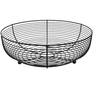Aoibox Countertop Fruit Basket, Elegant Wire Bowl for Fresh Fruits, Vegetables, Bread, Snacks, Kitchen Decor, Black - 1 of 4