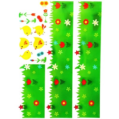 Slickblue Chick’s Garden Wall Art Decals, 19.6x27.5 inch, Waterproof Vinyl, Quick & Easy to Apply