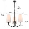 Claxy 3-light Modern Black Pendant Light Fixture with Fabric Shade for Bedroom - 2 of 4