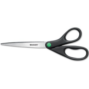 Westcott KleenEarth Scissors, 9" Long, 3.75" Cut Length, Black Straight Handle - 1 of 1