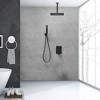 Single-Handle 2-Spray Square High Pressure Shower Faucet with 16" Ceiling Shower Head - 2 of 4