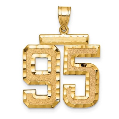 Black Bow Jewelry 14k Yellow Gold, Varsity Collection, Large D/C Pendant Number 95