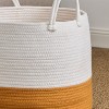 Zita Round Resin Woven Wicker Multi-Use Storage Basket with Handles - 18" x 18" x 15.7" - White-Gray - For Towel - 3 of 4