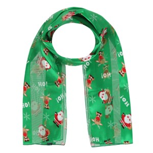 CTM Women's Holiday Santa and Reindeer Lightweight Satin Scarf - 1 of 4