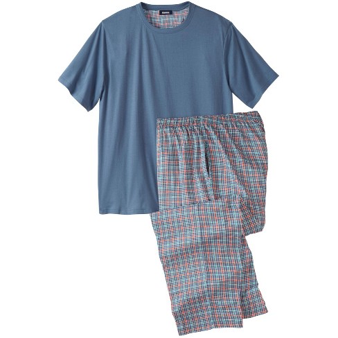 Men's Big & Tall Micro Flannel Jogger Pants + Henley T-shirt Pajama Set 2pc  - Goodfellow & Co™ Blue 5xlt : Target