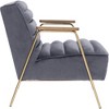 Meridian Furniture,Woodford Grey Velvet Accent Chair - 3 of 4