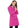 Allegra K Women's Elegant Notched Lapel Double Breasted Long Sleeve Winter Overcoat - 4 of 4