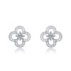 Charming Flower-Shaped CZ Stud Earrings with Sparkling Cubic Zirconia for a Delightful and Elegant Look - 3 of 3