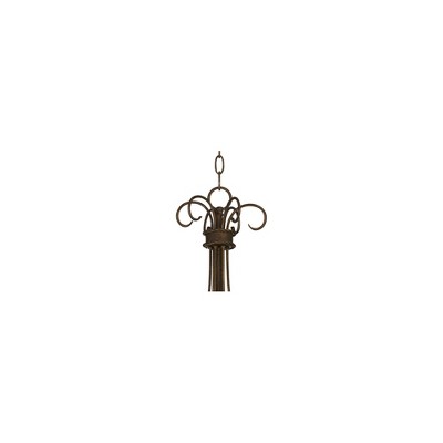 Rustic Bronze Scrollwork Chandelier with Candle Sleeves, 30" Wide
