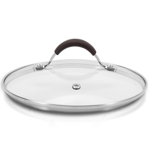 NutriChefKitchen Dutch Oven Pot Lid - See-Through Tempered Glass Lids,  Stainless Steel Rim, Dishwasher Safe