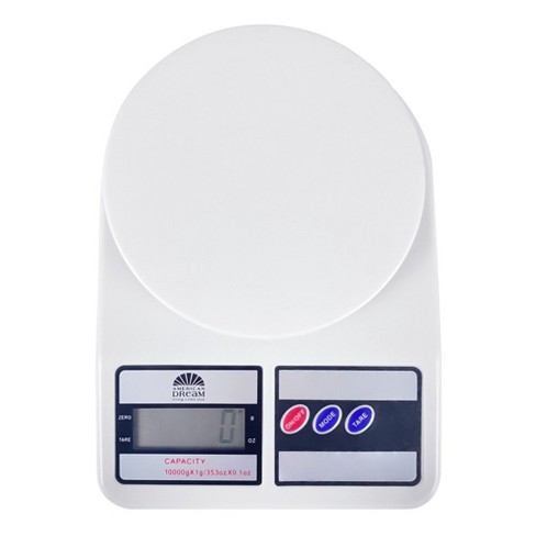 Insten Digital Food Weight Kitchen Weighing Scale in Grams & Ounces -  1g/0.1oz Precise with 11lb (5kg) Capacity, White