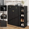 Shoe Storage Cabinet with Doors and Drawers, 42" Tall Modern Shoe Cabinet with 3 Adjustable Shelves, 4-Tier Organizer for Entryway - 2 of 4