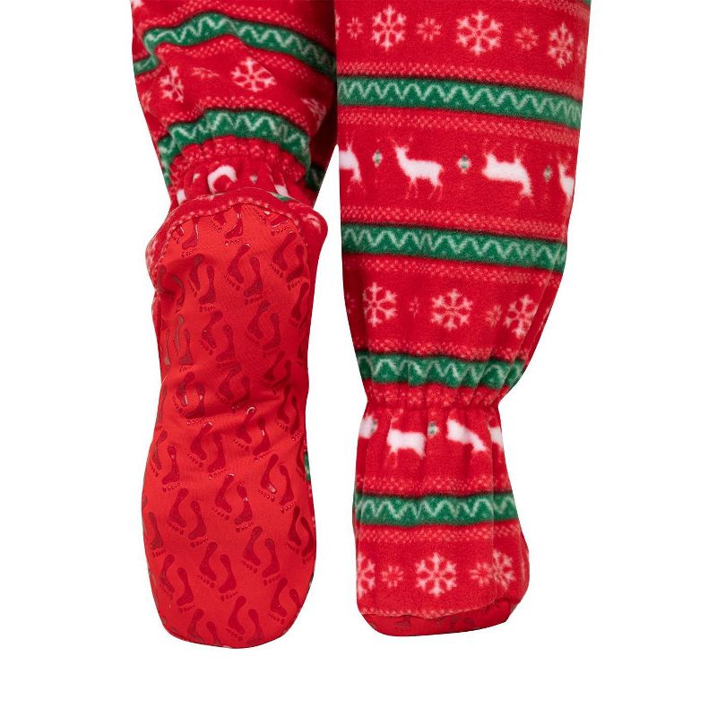 Footed Pajamas - Nordic Christmas Toddler Hoodie Fleece Onesie, 4 of 5