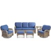 Buenhomino 6PCS Outdoor Furniture Set with 5" Thick Cushion, Outdoor Sofa Couch Set with Swivel Chairs and Ottoman, Brown Wicker Patio Furniture Set - 2 of 4