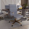 LeisureMod Harris High-Back Office Chair, Leather Upholstery with Adjustable Height, Lumbar Support, Swivel Seat and Gold Base for Home or Office - 2 of 4