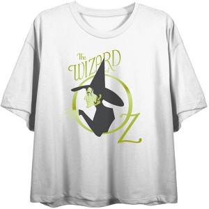 Wizard Of Oz Wicked Witch Logo  Women's Crew Neck Short Sleeve Crop Tee - 1 of 2