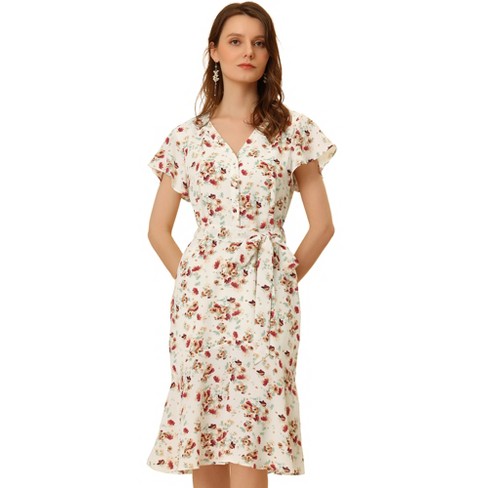 Quiz floral fishtail on sale dress