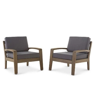 PAGED Outdoor Dining Chairs Modern Outdoor Patio Chairs with Wood Frame, Cushions for Garden, Balcony
