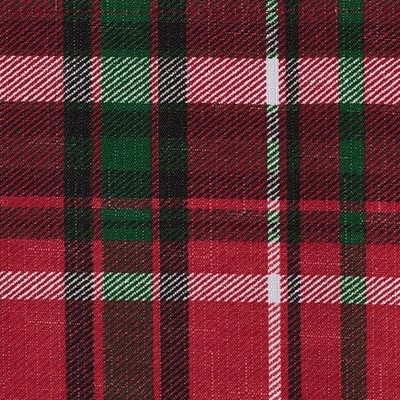 Pocono Plaid Red and Green Polyester Holiday Placemats, Set of 4